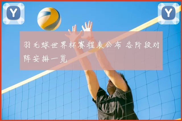 羽毛球世界杯赛程表公布 各阶段对阵安排一览